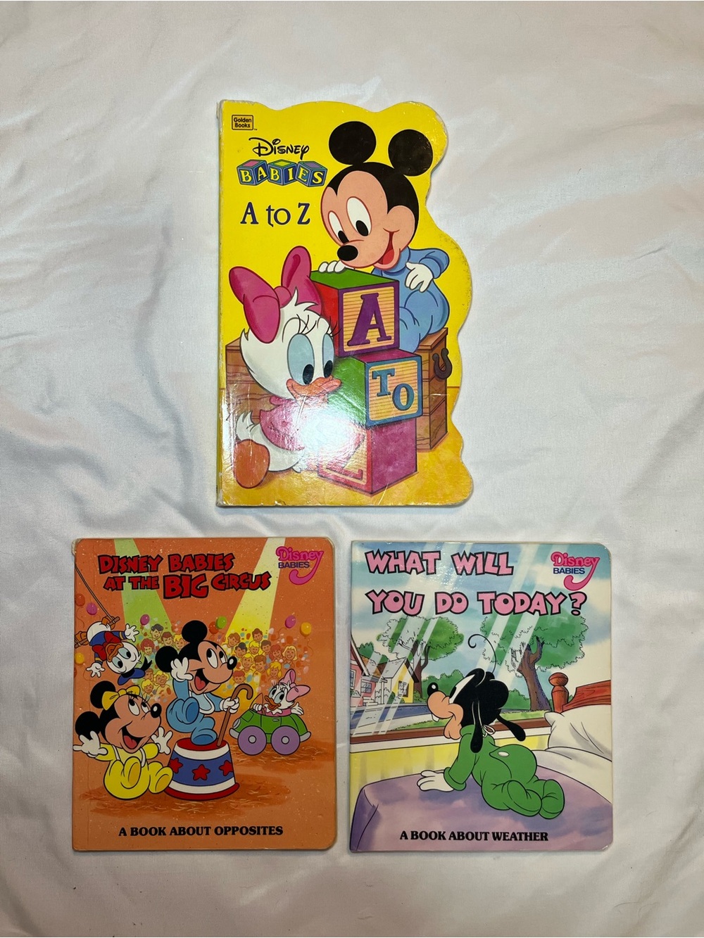 Vintage 1980s Lot Of 3 Disney Babies Board Books Mickey Donald Minnie